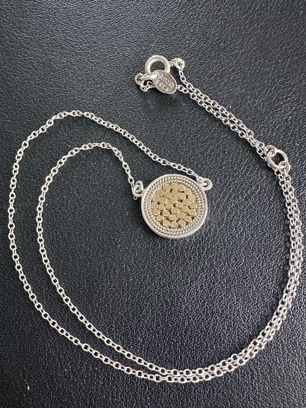 Anna Beck Sterling Silver and Gold Disc Necklace